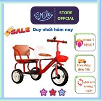 Xe Đạp Xích Lô Trẻ Em Có Yên Da ,Khung Thép Và Giỏ Để Đồ Cho Bé