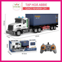 Xe Đầu Kéo Cỡ Lớn 2 màu đỏ và trắng Điều Khiển Từ Xa, Chạy Tốc Độ Cao Dài 57cm Sử Dụng Pin Sạc