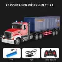 Xe Đầu Kéo Container,Xe Rơ Mooc Chở Hàng Phong Cách Mỹ Điều Khiển Từ Xa 6 Chiều RC 2.4G Có Thể Tháo Dời Thùng