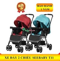 Xe đẩy 2 chiều, 3 tư thế cao cấp Seebaby T11 (tặng kèm màn chống muỗi) cho bé
