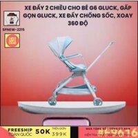 Xe Đẩy 2 Chiều Cho Bé G6 GLUCK, Gấp Gọn Gluck, Xe Đẩy Chống Sốc, Xoay 360 độ