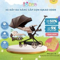 Xe đẩy 2 chiều có bàn ăn IQKAO, cao cấp, ngả 3 tư thế, giảm sóc, sử dụng 4 mùa, đai an toàn, tiện lợi mang đi du lịch