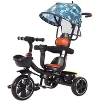 Xe đẩy 3 bánh cho bé BABIBOKIDS Xe đẩy 3 bánh có mái che Xe đạp 3 bánh có cần đẩy chắc khoẻ phù hợp cho bé từ 1-3 tuổi