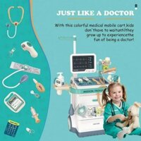 [Xe đẩy bác sĩ] Bộ đồ chơi bác sĩ cao cấp cho bé gái bé trai làm từ nhựa nguyên sinh ABS cao cấp