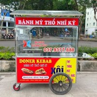 Xe đẩy bánh mì Kebab xôi 1m6 bánh bò mái ngói