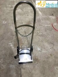 XE ĐẨY BÌNH OXY 2 KHỐI INOX