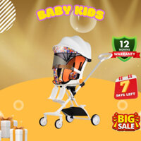 Xe đẩy cao cấp G018 gấp gọn, đảo chiều, 3 tư thế, Xe đẩy em bé tặng kèm màn che và bộ quà tặng