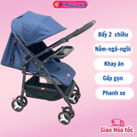 Xe đẩy cho bé 2 chiều 3 tư thế, có KHAY ĂN, gấp gọn, cho bé sơ sinh đến 3 tuổi, BẢO HÀNH 1 NĂM, Anova kid, Ding Dang Cat