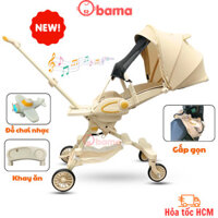 Xe đẩy cho bé gấp gọn K8, CÓ KHAY ĂN ĐỒ CHƠI có nhạc, 2 chiều, 3 tư thế, xe đẩy cho bé sơ sinh, xe đẩy M2, xe đẩy M9
