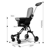 Xe Đẩy Cho Bé, Xe Đẩy Siêu Thị Du Lịch Gấp Gọn Kèm Đệm Ghế Có Thể Đảo Chiều (Hàng Loại 1 Xe Nặng 3.8kg)