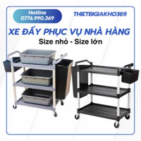 Xe Đẩy Đồ Ăn Nhà Hàng - Xe Đẩy Thức Ăn 3 Tầng Nhựa PP - Xe Phục Vụ Nhà Hàng·