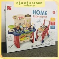 Xe Đẩy Đồ Chơi Cho Bé Cỡ Lớn, Xe Đẩy Siêu Thị Cho Bé Kèm Hoa Quả Cho Bé Chơi, Đậu Đậu Store