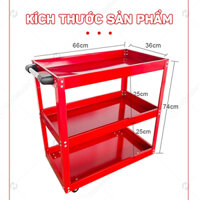 Xe đẩy đồ nghề sữa chữa, dụng cụ cơ khí 3 tầng  HTD-08