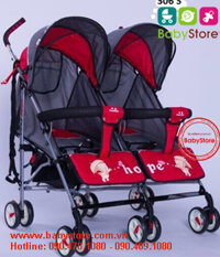 Xe đẩy đôi cho bé song sinh Hope 306S ( 3 tư thế )