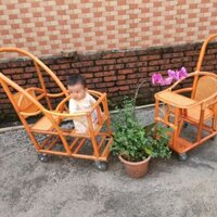 Xe đẩy đôi, xe đẩy trẻ em, xe đẩy mây, xe đẩy em bé, dụng cụ đi bộ cho em bé