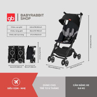 Xe đẩy du lịch gấp gọn cho bé GB Pockit+ All Terrain