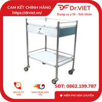 Xe đẩy dụng cụ y tế 2 tầng có hộc