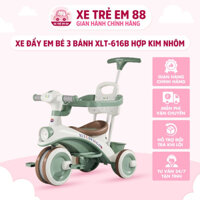 Xe Đẩy Em Bé 3 Bánh XLT-616B, Hợp Kim Nhôm Đen Cao Cấp, Nhỏ Gọn
