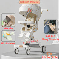 Xe đẩy em bé gấp gọn M2,Xoay chiều, Có Khay ăn ĐỒ CHƠI đèn nhạc,3 tư thế,xe đẩy cho bé từ 0-48 tháng