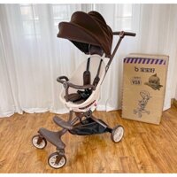 Xe đẩy gấp gọn Baobaohao V18 cho bé ngồi ngả 5 chế độ kèm gối da và mái che(mẫu mới)