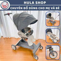 Xe đẩy gấp gọn Baobaohao V9 màu xám ngồi ngả nhiều chế độ chế độ kèm gối da và đệm ngồi