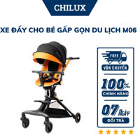 Xe đẩy gấp gọn cho em bé CHILUX M06 - Đèn xe phát sáng, chế độ giảm sốc, Xoay 360 độ, Hàng chính hãng, BH 3 năm