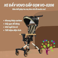 Xe đẩy gấp gọn đảo chiều gấp gọn du lịch LUCY, Xe đẩy 2 chiều 3 tư thế, kèm bàn ăn dặm có nhạc đèn cho bé