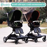 Xe đẩy gấp gọn đảo chiều nằm - ngả - ngồi nhiều tư thế Baobaohao V9 / V10 kèm đệm và mái che