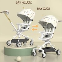 Xe Đẩy Gấp Gọn, Xe Đẩy Em Bé Gấp Gọn 2 Chiều Thiết Kế Khung Thép Cùng Bánh Xe Cho Bé