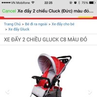 Xe đẩy Gluck 2 chiều