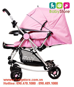 Xe đẩy hai chiều COOZY ARIEL 126 - màu xám/ hồng