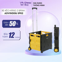 Xe đẩy hàng đi chợ siêu thị 2 bánh 40kg gấp gọn nhập khẩu ADVINDEQ HT-SP02, xe kéo hộp vali 60L đa năng siêu gấp gọn