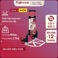Xe đẩy hàng gấp gọn 2 bánh chở hàng 80kg FUJIHOME HT-280, xe kéo hàng gấp gọn đa năng siêu thị truck trolley