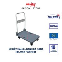 Xe đẩy hàng gấp gọn 4 bánh Nikawa sàn nhựa cao cấp Bảo hành 18 tháng FWS-150S