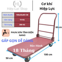 Xe đẩy hàng trọng tải 300kg kích thước 100x50 cm, xe kéo hàng gấp gọn, xe đẩy, xe đẩy gấp gọn, xe đẩy hàng 4 bánh