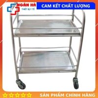 Xe đẩy inox 2 tầng - xe tiêm inox 2 tầng