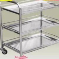 Xe Đẩy Inox 3 Tầng- Xe Tiêm Inox 3 Tầng Thiết bị phòng khám Spa