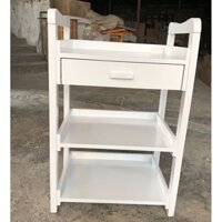 Xe Đẩy Làm Đẹp Bằng Gỗ Nguyên Khối Chuanzheng Đa Chức Năng Thẩm Mỹ Viện Giá Ba Tầng Xe Đẩy Dụng Cụ Xe Đẩy Làm Tóc Và Làm