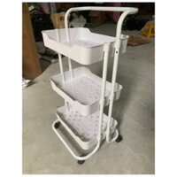xe đẩy làm tóc 3 tầng khung thép sơn tĩnh điện khau nhựa ABS ;