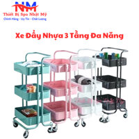 Xe Đẩy Nhựa 3 Tầng Chuyên Dụng I Kệ Đa Năng Xoay 360 Độ Đủ Màu