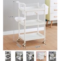Xe Đẩy Nhựa 3 Tầng | Xe Đẩy Nhựa 3 in1 Có Bát Đựng Nước Ngăn Kéo Và Sọt Đựng Rác Chuyên Dùng Trong TMV SPA