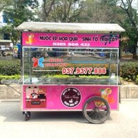 Xe đẩy nước ép hoa quả 2m bánh bò mái ngói