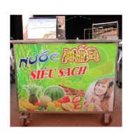 Xe đẩy nước mía siêu sạch liền bàn ( ép 03 cây) TC1500 có quay tay