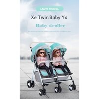 Xe Đẩy Sinh Đôi Cho Bé, Xe Đẩy Trẻ Em Đôi Có Thể Gập Lại Sáu Bánh Có Thể Ngồi Và Nằm Cảnh Quan Cao