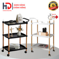 Xe Đẩy Spa Ba Tầng Kệ Ba Tầng Kệ Nail Mi Móng Tóc Kệ Gỗ 3 Tầng Tiện Ích
