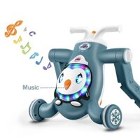 Xe đẩy tập đi chim cánh cụt 3 trong 1 (tập đi-xe chòi-xe trượt) có đèn, nhạc cho bé, hàng cao cấp.
