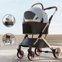 Xe đẩy thú cưng chó mèo 2in1 đa năng, có thể tách thành túi xách khi đi du lịch gấp gọn mẫu mới 2025