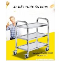 Xe đẩy thức ăn inox 3 tầng , xe đẩy đồ ăn nhà hàng