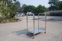 Xe đẩy tiêm 2 tầng Inox