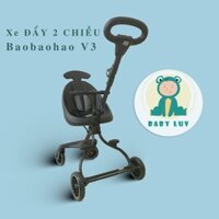 Xe đẩy trẻ em - 2 chiều cao cấp tiện lợi Baobaohao V3 (Màu Đen, Kèm đệm)